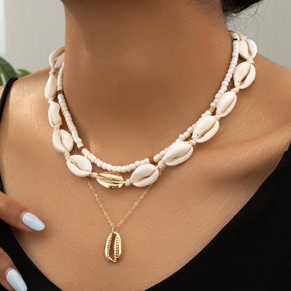 Men'S Vacation Accessories - Boho acrilico Shell Choker con collana