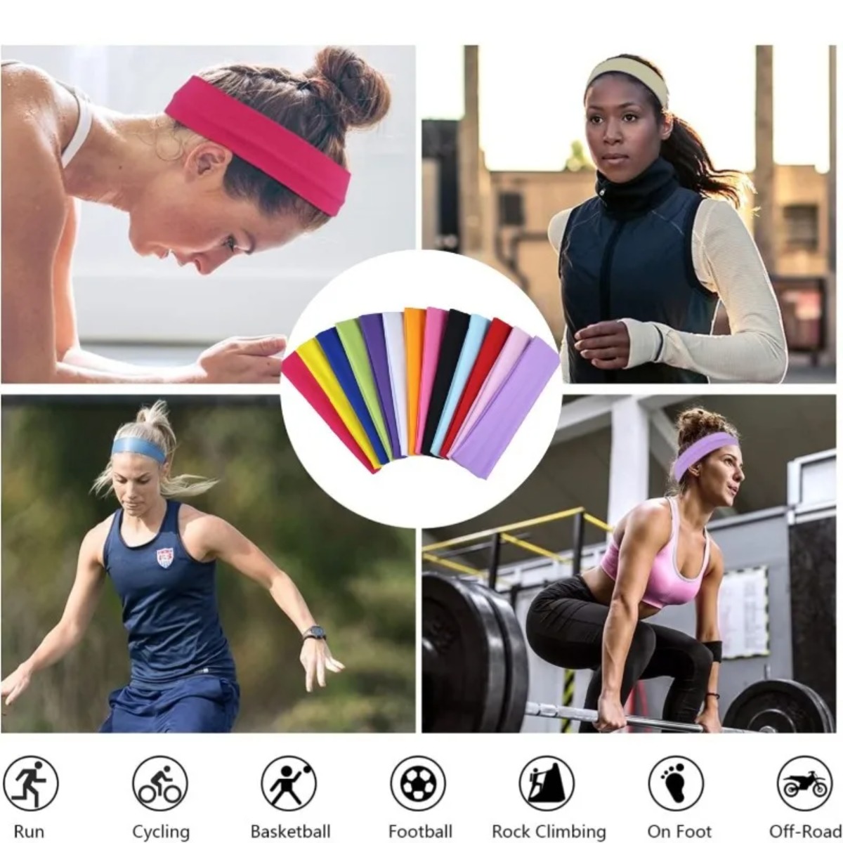 Men'S Yoga Accessories - Fasce Elastiche per Capelli in Colori