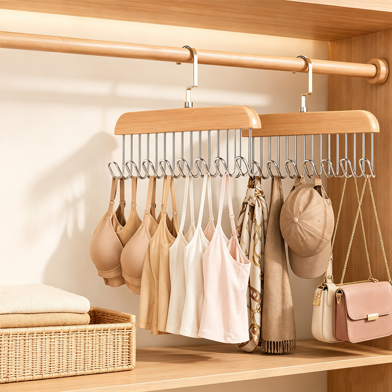 Men'S Accessories Organizer For Wardrobe - Appendiabiti in legno Portacravatte Portaoggetti da