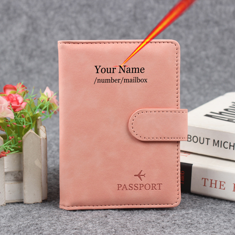 Men'S Accessories Wallet - Custodia per passaporto con bottone magnetico