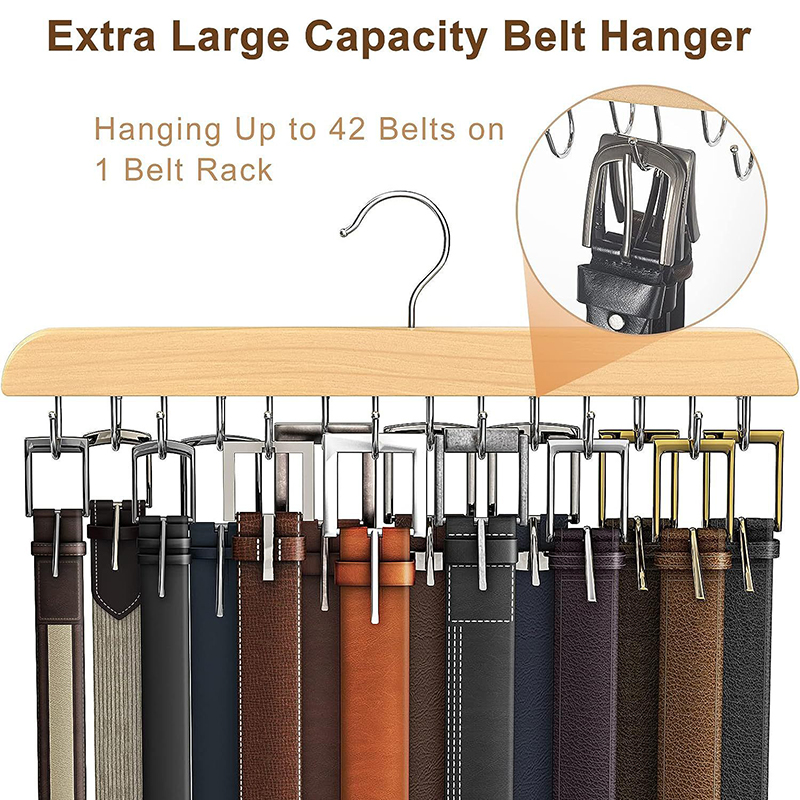 Men'S Accessories Organizer For Wardrobe - Porta cintura in legno Portaoggetti da