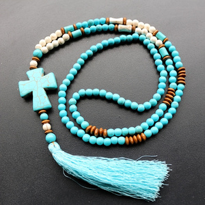 Men'S Vacation Accessories - Collana Bohemien con Ciondolo a Croce