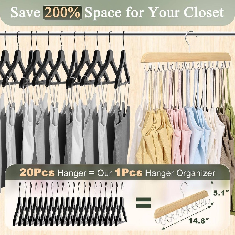 Appendiabiti in legno Portacra - Men'S Accessories Organizer For Wardrobe recensione e prezzo