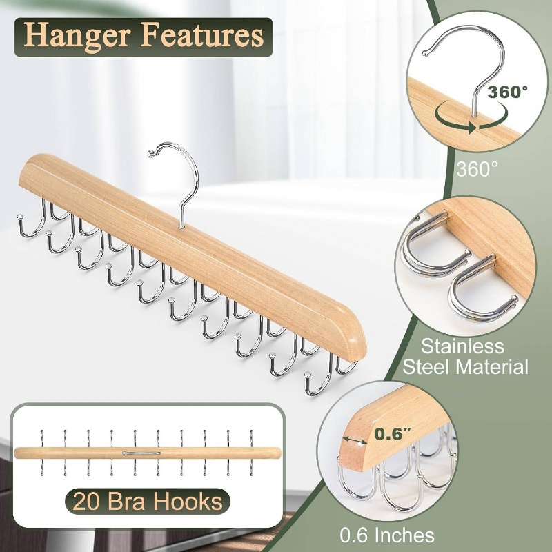 Appendiabiti in legno Portacra - Men'S Accessories Organizer For Wardrobe recensione e prezzo