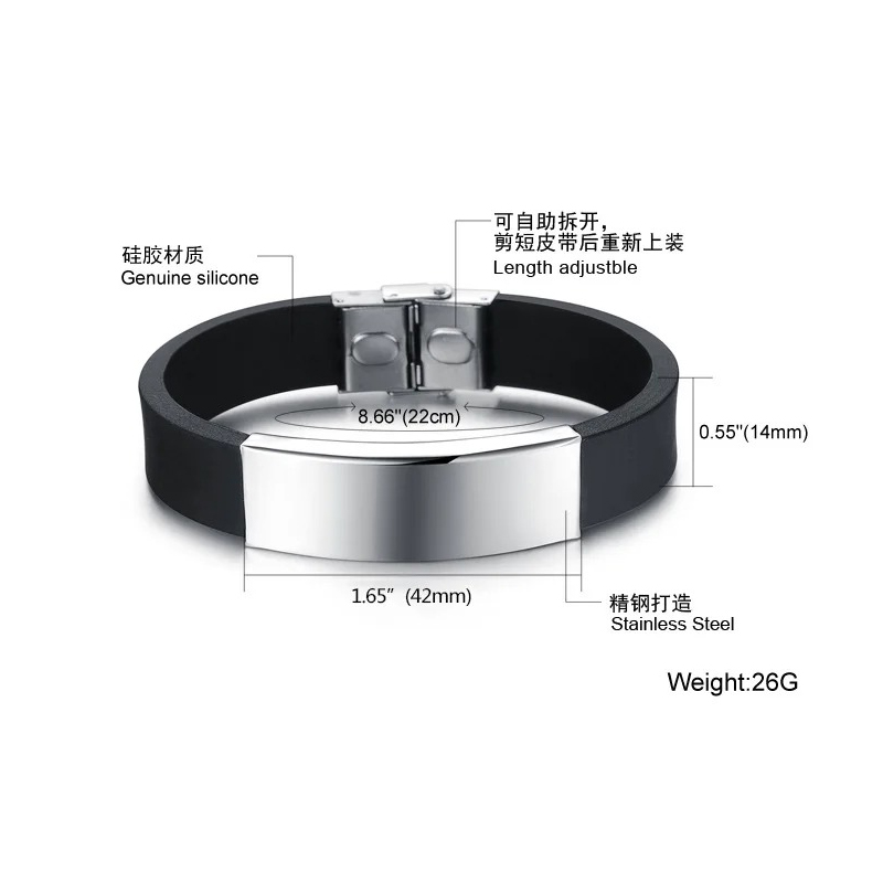 Bracciale in silicone con nome - Men'S Accessories Luxury Brands recensione e prezzo